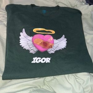 LIKE NEW WITHOUT TAGS, IGOR DEEP GREEN SHORT SLEEVE MENS SHIRT